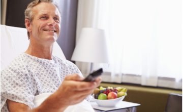 Hospital Patient watching television
